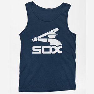 NEW Chicago White Sox 1976 Retro Batter Logo Tank Top NAVY